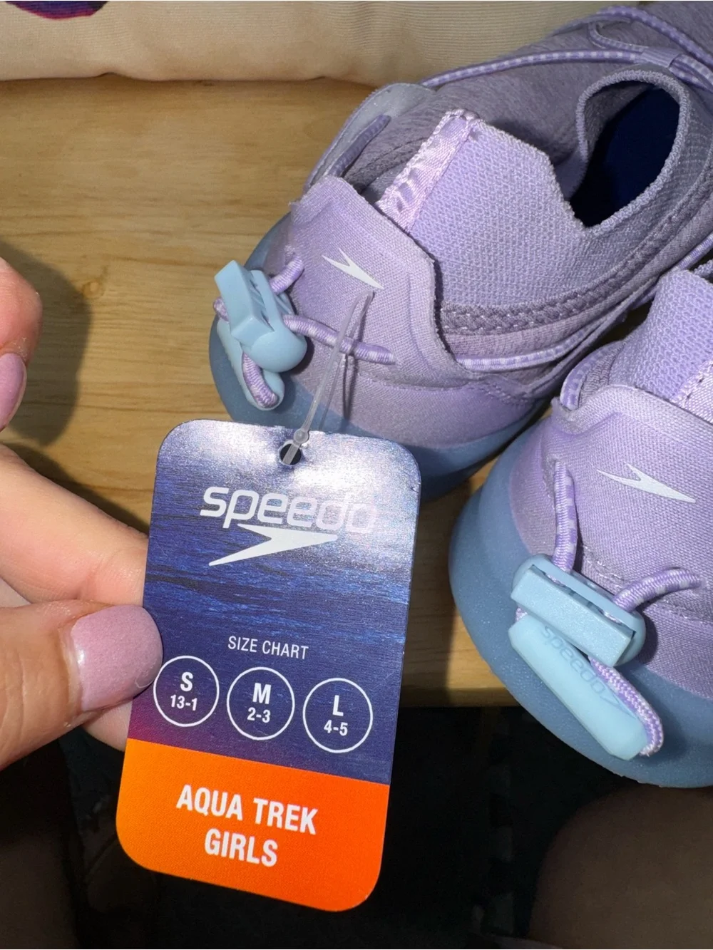 Speedo NWT! Junior Watertrek Water Shoes In Lilac Size L/Junior